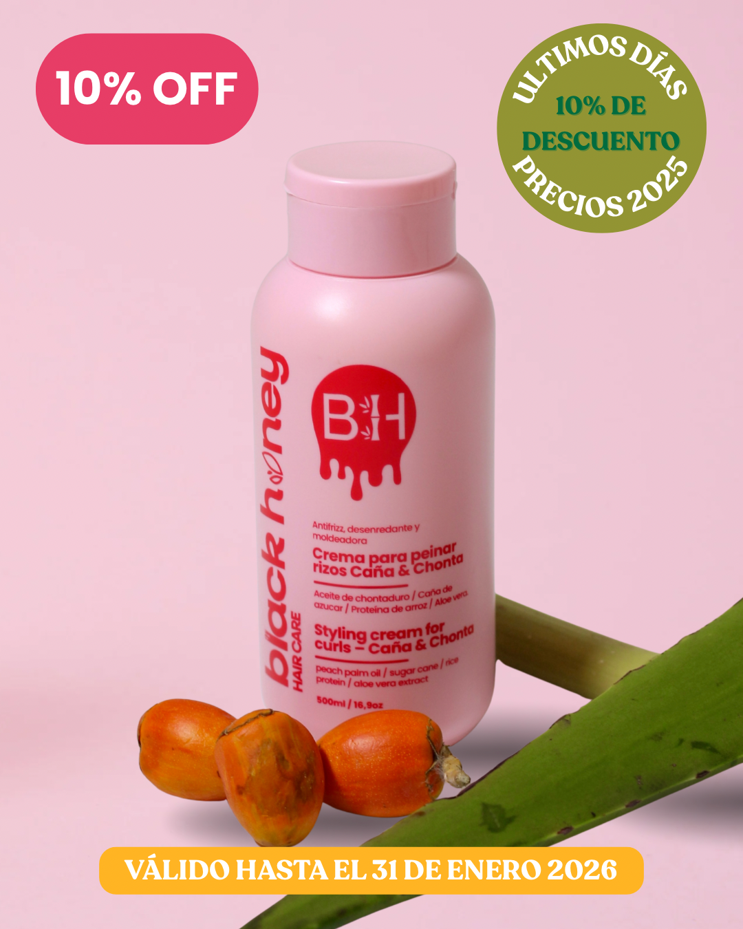 Crema para peinar rizos Caña y Chonta